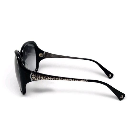 Coach S2004 Women\'s Designer Sunglasses Black With Silver Monogram Gradient 59mm main image 6